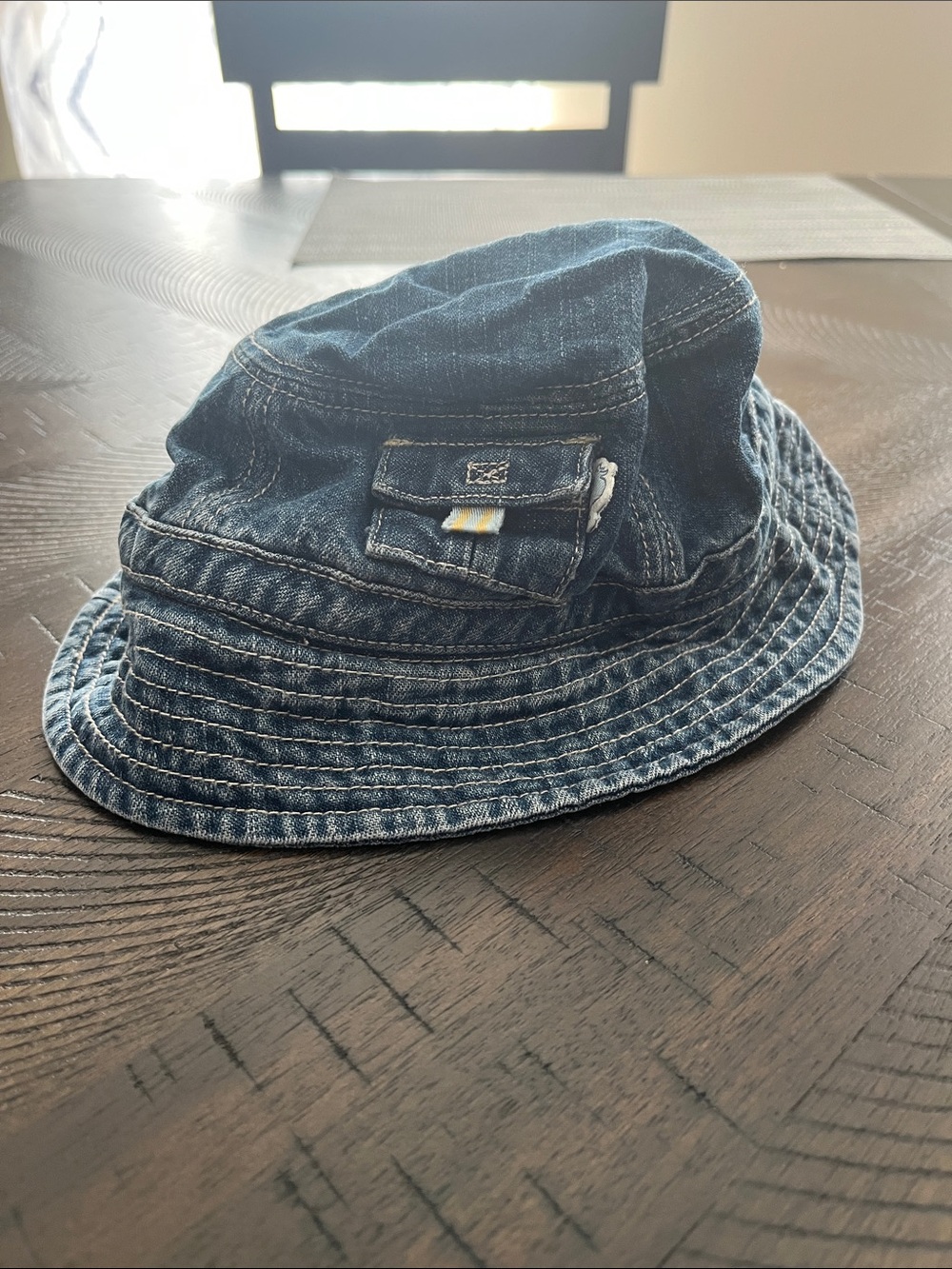 Gymboree Dark Denim Bucket Hat with Pocket Detail